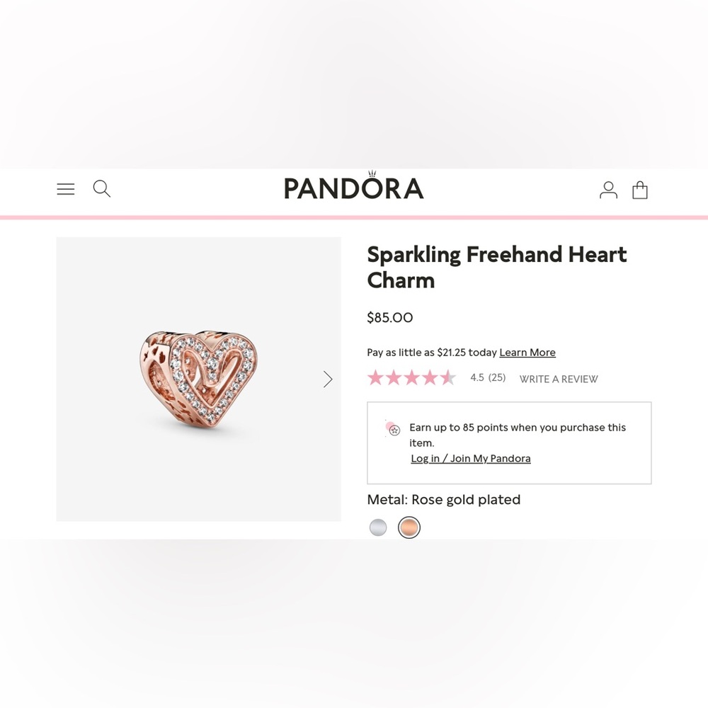 🐘🐘 14K Rose Gold Plated Sterling Silver Freehand Heart Charm - Picture 8 of 12